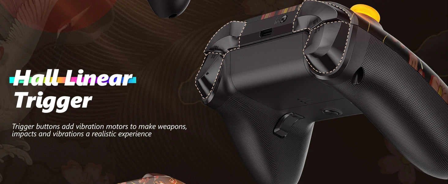 Controller For XBox One/Series S/X/PC Console Wireless Controllers Dual Vibration Hall Effect 6-Axis Gyro FUNC W/ RGB Gamepad