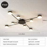 Modern Simplicity Sputtering luminescent Multi Head LED Home Ceiling Lights Painting Lamps for Living Room Decoration Chandelier