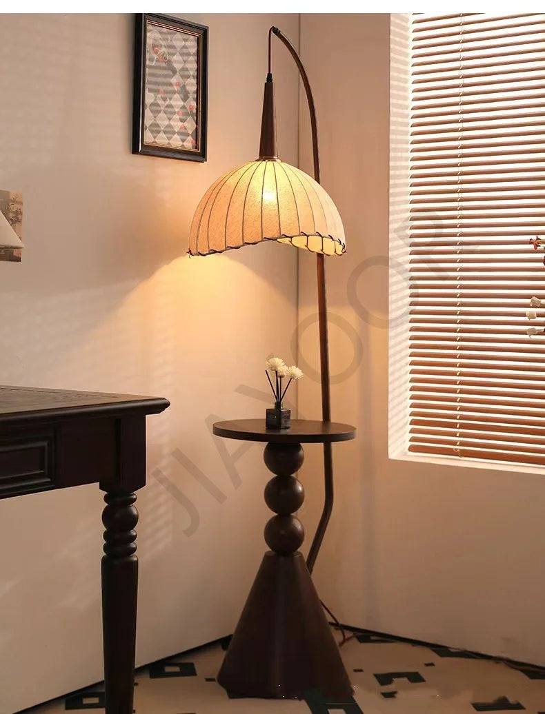 Living Room Floor Lamp French Antique Style Wabi Sabi Style Fire New Chinese Retro Bedside Lamp Shelf Light 2024 New