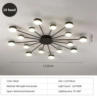 Modern Simplicity Sputtering luminescent Multi Head LED Home Ceiling Lights Painting Lamps for Living Room Decoration Chandelier