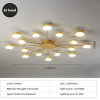 Modern Simplicity Sputtering luminescent Multi Head LED Home Ceiling Lights Painting Lamps for Living Room Decoration Chandelier