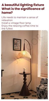 Living Room Floor Lamp French Antique Style Wabi Sabi Style Fire New Chinese Retro Bedside Lamp Shelf Light 2024 New