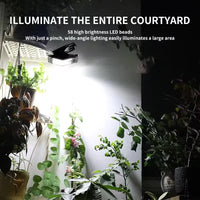 Solar Security Light Outdoor Motion Sensor Clip, Super Bright Garden,IP65 Waterproof Outside Camping Lights