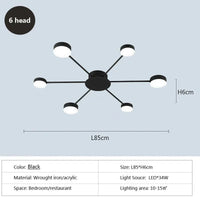 Modern Simplicity Sputtering luminescent Multi Head LED Home Ceiling Lights Painting Lamps for Living Room Decoration Chandelier