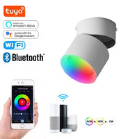Tuya Smart Life COB RGBCCT 2700K-6500K Foldable Downlight Zigbee Ceiling Dimmable Spotlight,Work with Alexa/Google