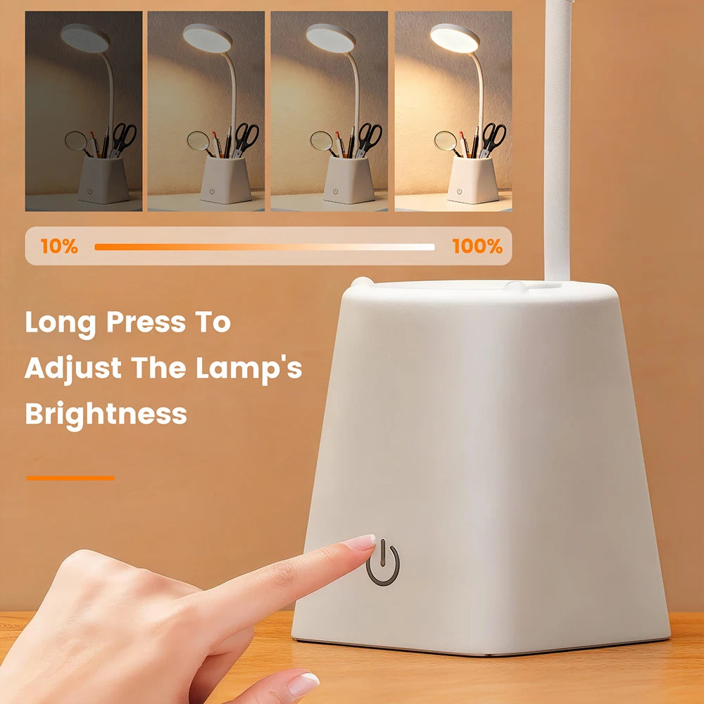 Kids Study LED Table Lamp Safe Touch Control Dimmable Led Light USB Power Gift for Children Warm/Natural White 5V Portable