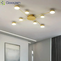 Modern Simplicity Sputtering luminescent Multi Head LED Home Ceiling Lights Painting Lamps for Living Room Decoration Chandelier