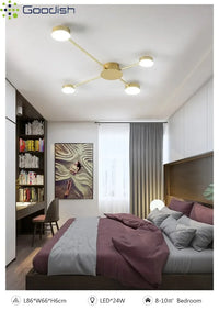 Modern Simplicity Sputtering luminescent Multi Head LED Home Ceiling Lights Painting Lamps for Living Room Decoration Chandelier