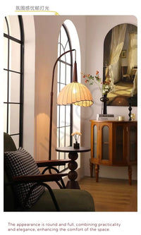 Living Room Floor Lamp French Antique Style Wabi Sabi Style Fire New Chinese Retro Bedside Lamp Shelf Light 2024 New
