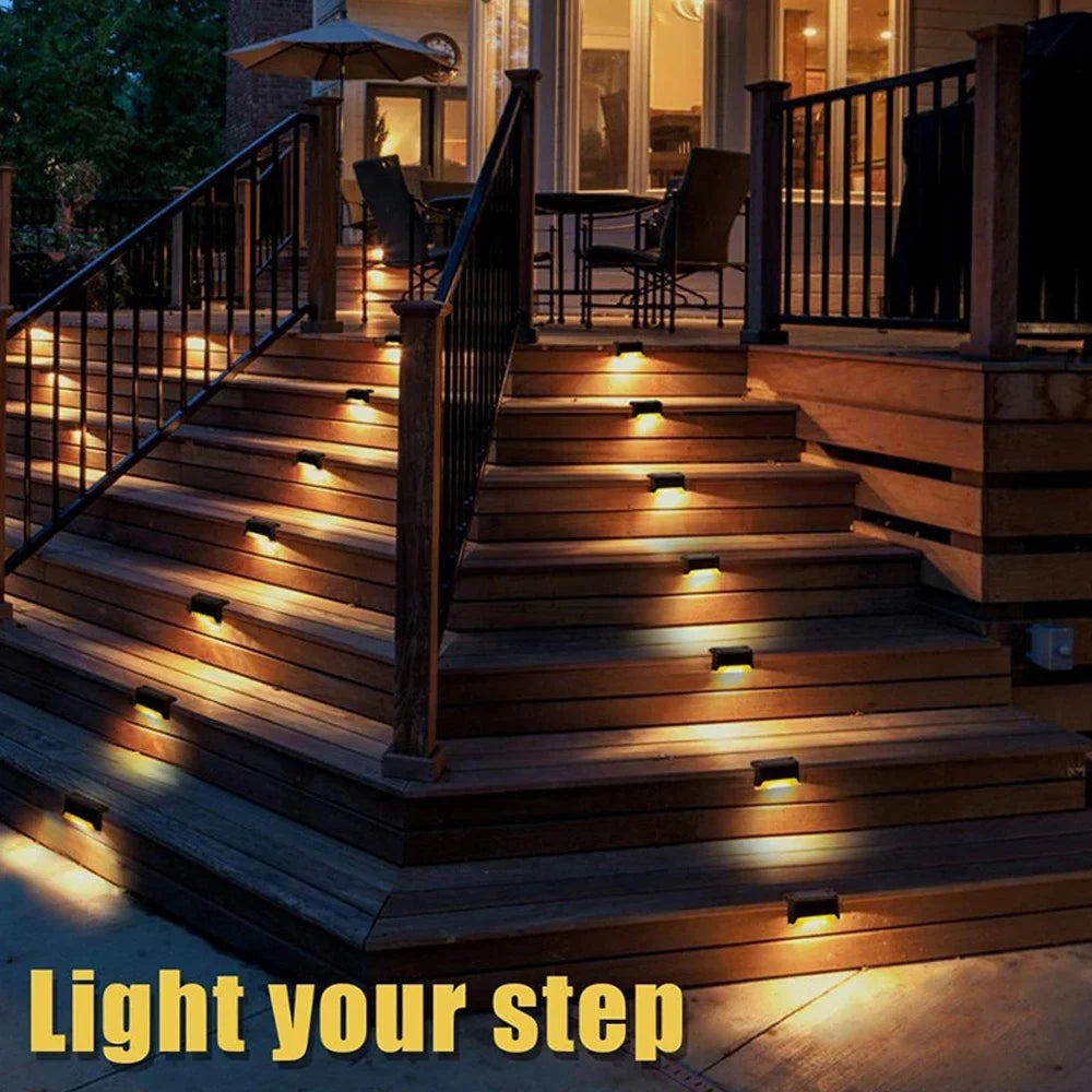 1~20PCS Solar Deck Light Outdoor IP65 Waterproof Solar Power Garden Lamps for Railing Stairs Step Fence Yard Patio Pathway