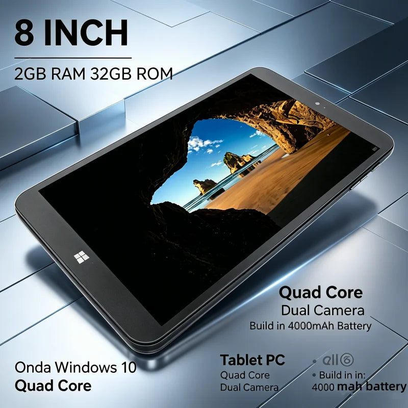 8 INCH 8GB RAM 128GB ROM AR2 Windows 10 Tablet 1280*800  IPS Screen Z8300 1.33GHz  Quad Core Intel HD Graphic Dual Cameras