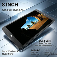 8 INCH 8GB RAM 128GB ROM AR2 Windows 10 Tablet 1280*800  IPS Screen Z8300 1.33GHz  Quad Core Intel HD Graphic Dual Cameras