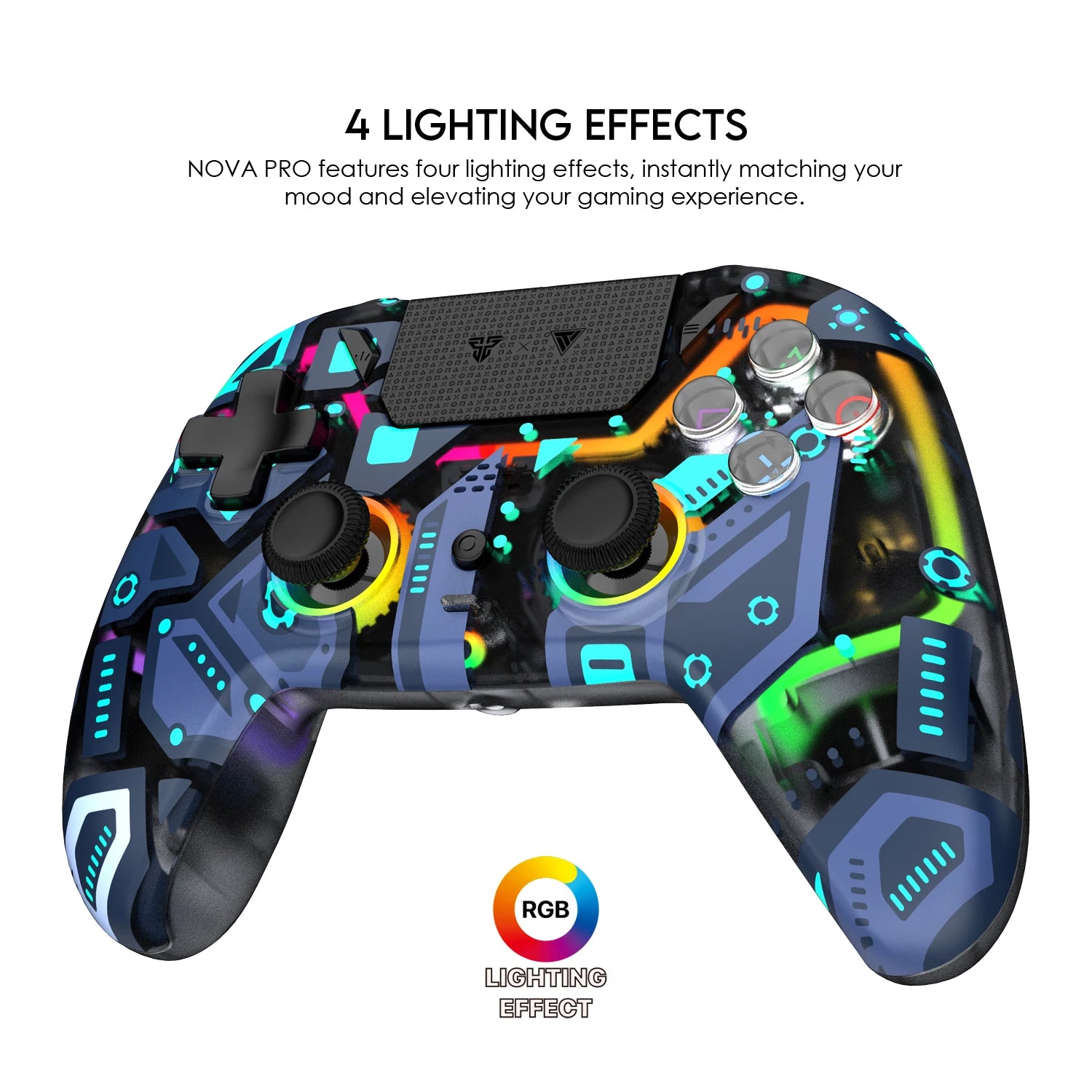 FANTECH NOVA PRO WGP14-V2 Bluetooth Gamepad With Hall Effect Joysticks&Triggers Gaming Controller For PS4 PC Switch Android iOS