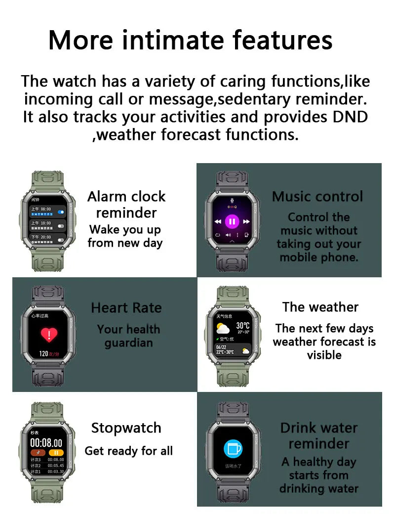 LIGE 2Smart Watch IP67 Waterproof Original Design For Men Bluetooth Call New Smartwatches Health Monitor With 100+ Sports Modes