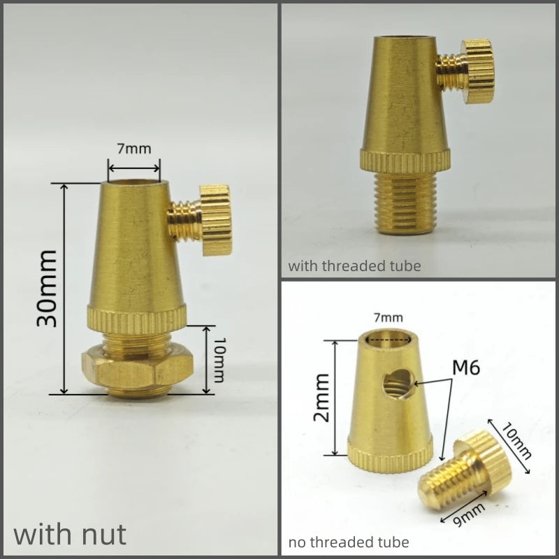 2 Pieces High Quality Brass Material Cable Grips Copper Cord Metal Grips Wire Lock Brass Strain Reliefs DIY Lighting Parts