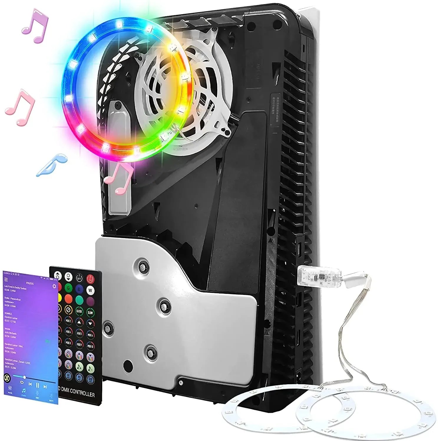 New RGB Pickup Gaming Lighting For PS5 Console With Remote APP Control Game Atmosphere Light for PS5 Slim/PS5 Pro Console