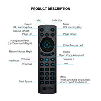 G20S PRO BT Air Mouse Backlit Light 2.4G Wireless Gyroscope Smart Remote Control With Voice IR Learning for Android TV Box