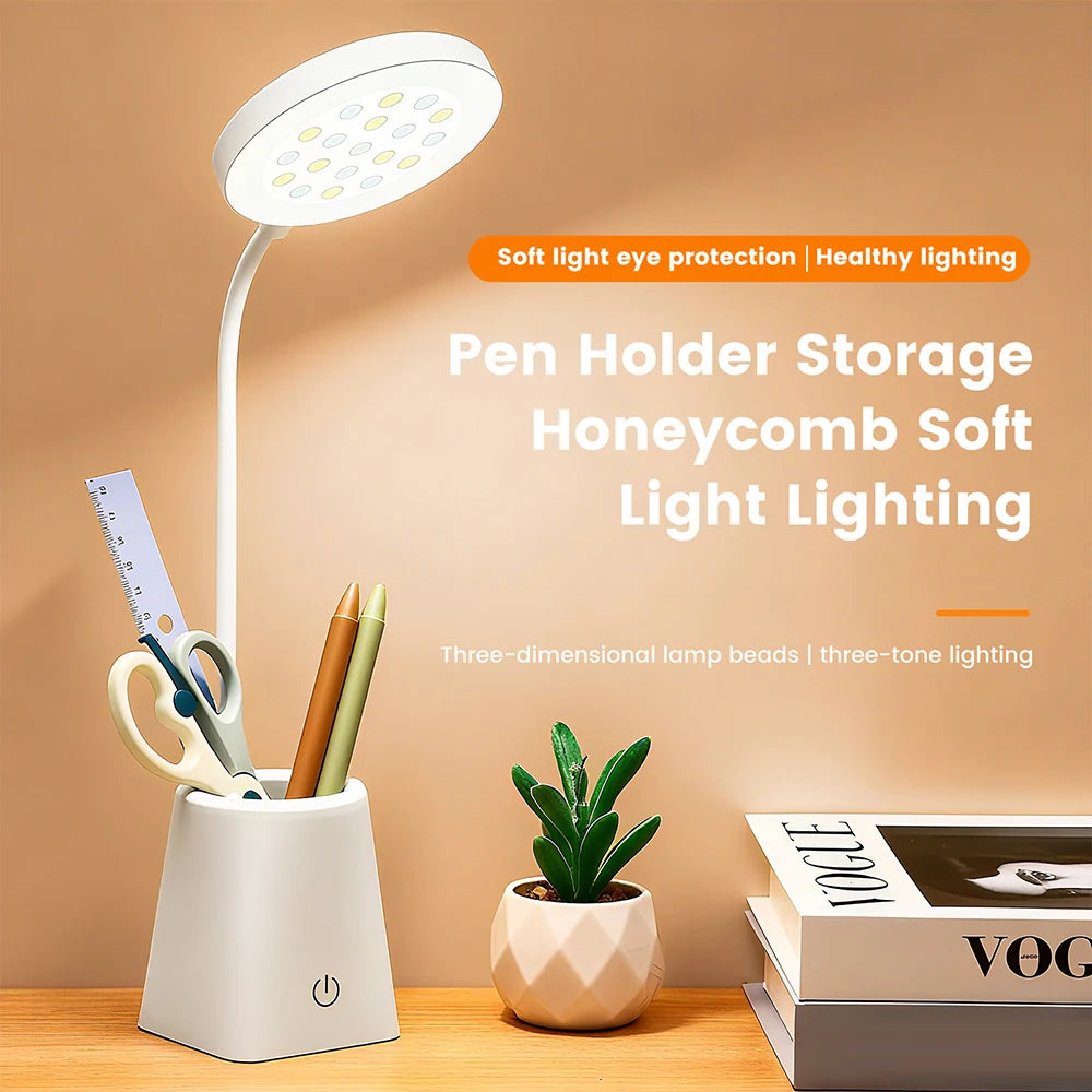 Kids Study LED Table Lamp Safe Touch Control Dimmable Led Light USB Power Gift for Children Warm/Natural White 5V Portable
