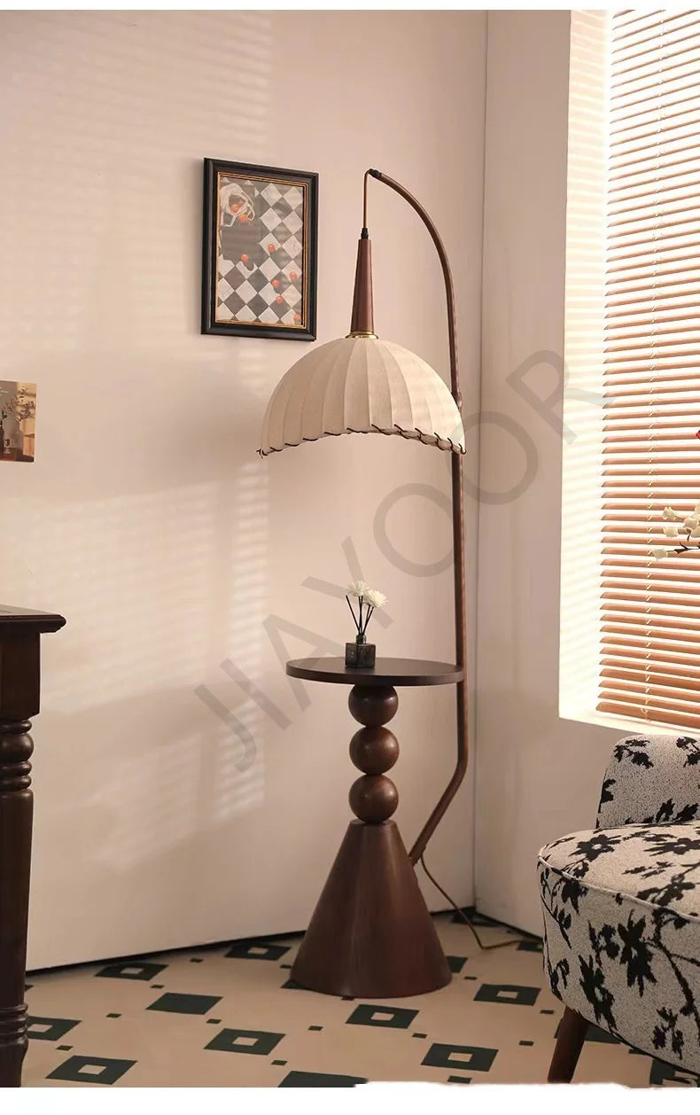 Living Room Floor Lamp French Antique Style Wabi Sabi Style Fire New Chinese Retro Bedside Lamp Shelf Light 2024 New