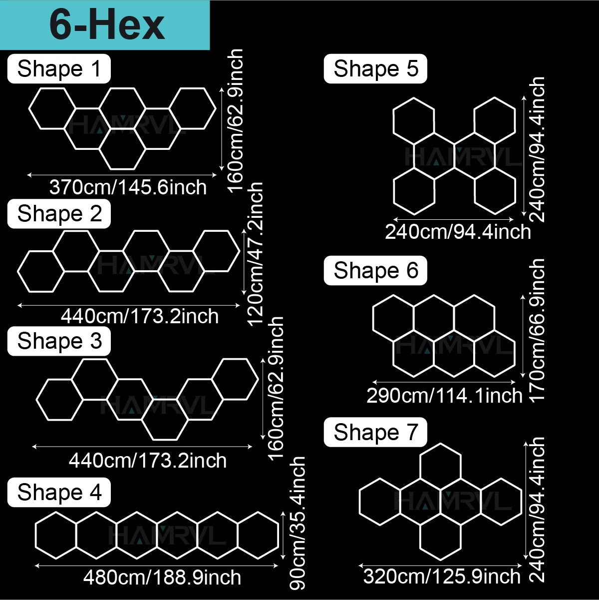 Barbershop Hair Salon Led Ceiling Light Hexagon Garage Light 110V/220V 14 Honeycomb Led Tube Lighting For Car Detailing Workshop