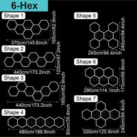 Barbershop Hair Salon Led Ceiling Light Hexagon Garage Light 110V/220V 14 Honeycomb Led Tube Lighting For Car Detailing Workshop