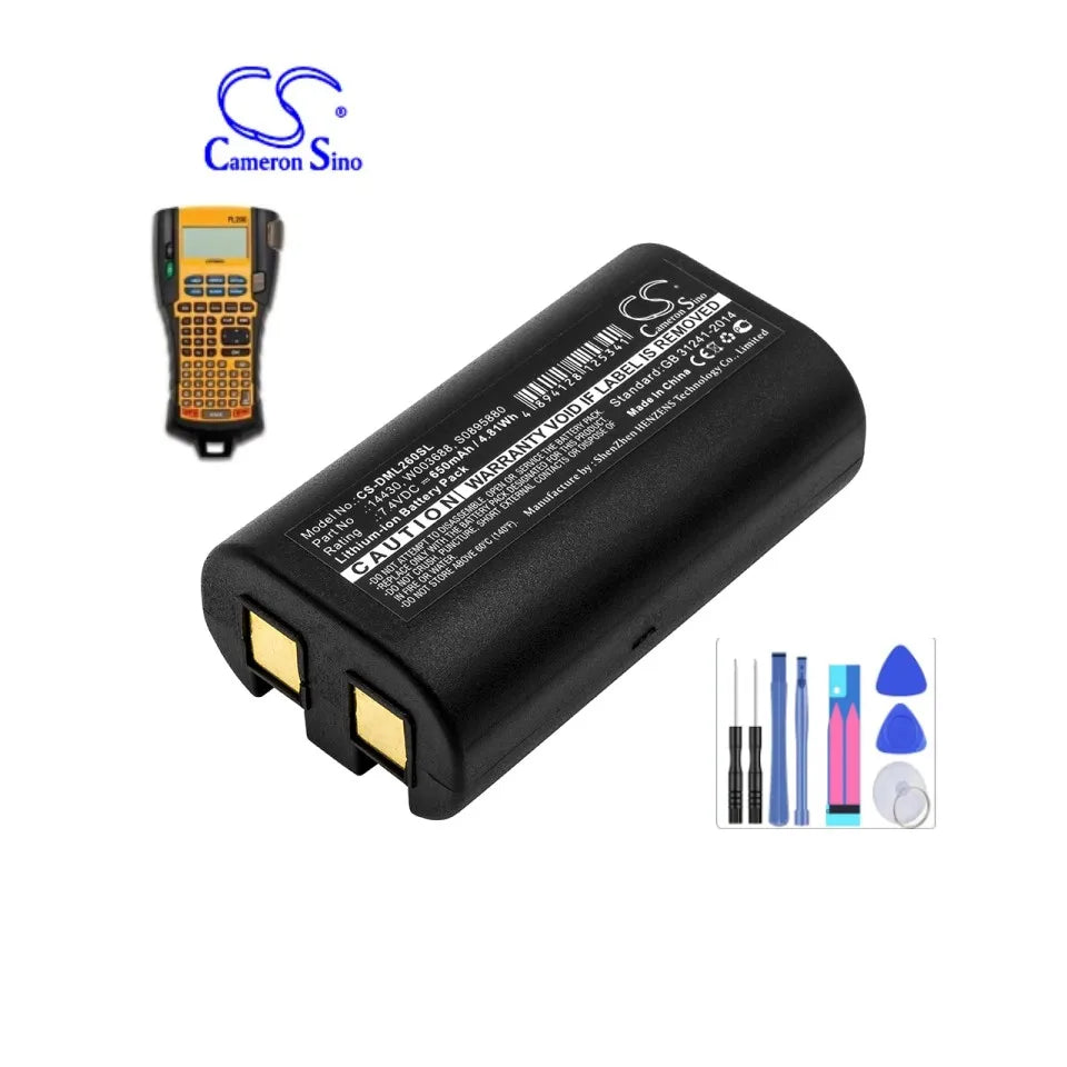Portable Printer 650mAh Battery For 3M 14430  S0895880  W003688 DYMO 1758458 S0915380 PL200 260P 280 PnP LabelManager 260
