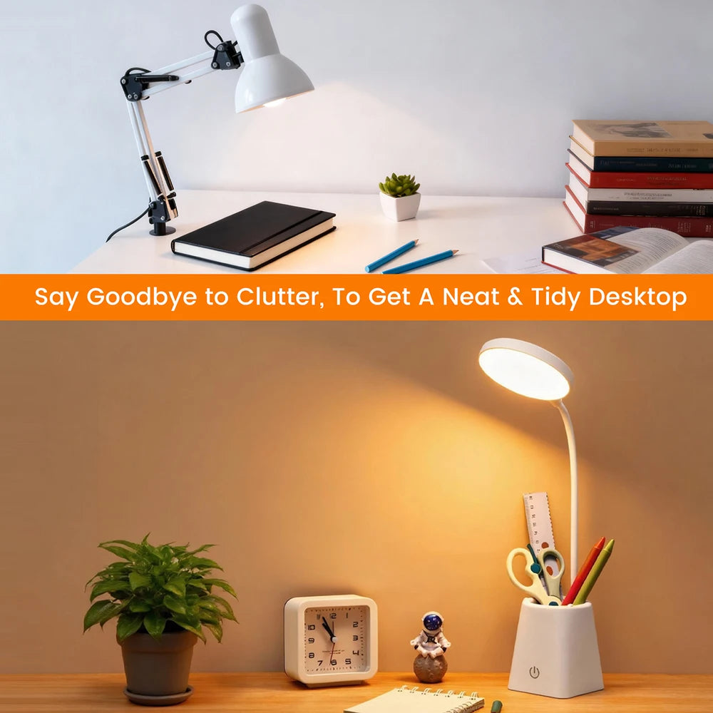 Kids Study LED Table Lamp Safe Touch Control Dimmable Led Light USB Power Gift for Children Warm/Natural White 5V Portable