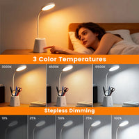 Kids Study LED Table Lamp Safe Touch Control Dimmable Led Light USB Power Gift for Children Warm/Natural White 5V Portable