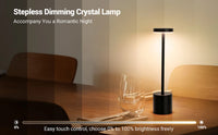 LED Table Lamp Touch Sensor Rechargeable Desktop Night Light Wireless Reading Lamp for Restaurant Hotel Bar Bedroom Decor Light