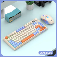 Dual-Mode 80 Keys Wireless Gaming Keyboard Combo,2.4G/BT5.1 Mechanical Keyboard Set With RGB Backlight For PC Laptop Office