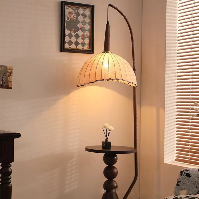 Living Room Floor Lamp French Antique Style Wabi Sabi Style Fire New Chinese Retro Bedside Lamp Shelf Light 2024 New