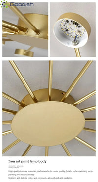 Modern Simplicity Sputtering luminescent Multi Head LED Home Ceiling Lights Painting Lamps for Living Room Decoration Chandelier