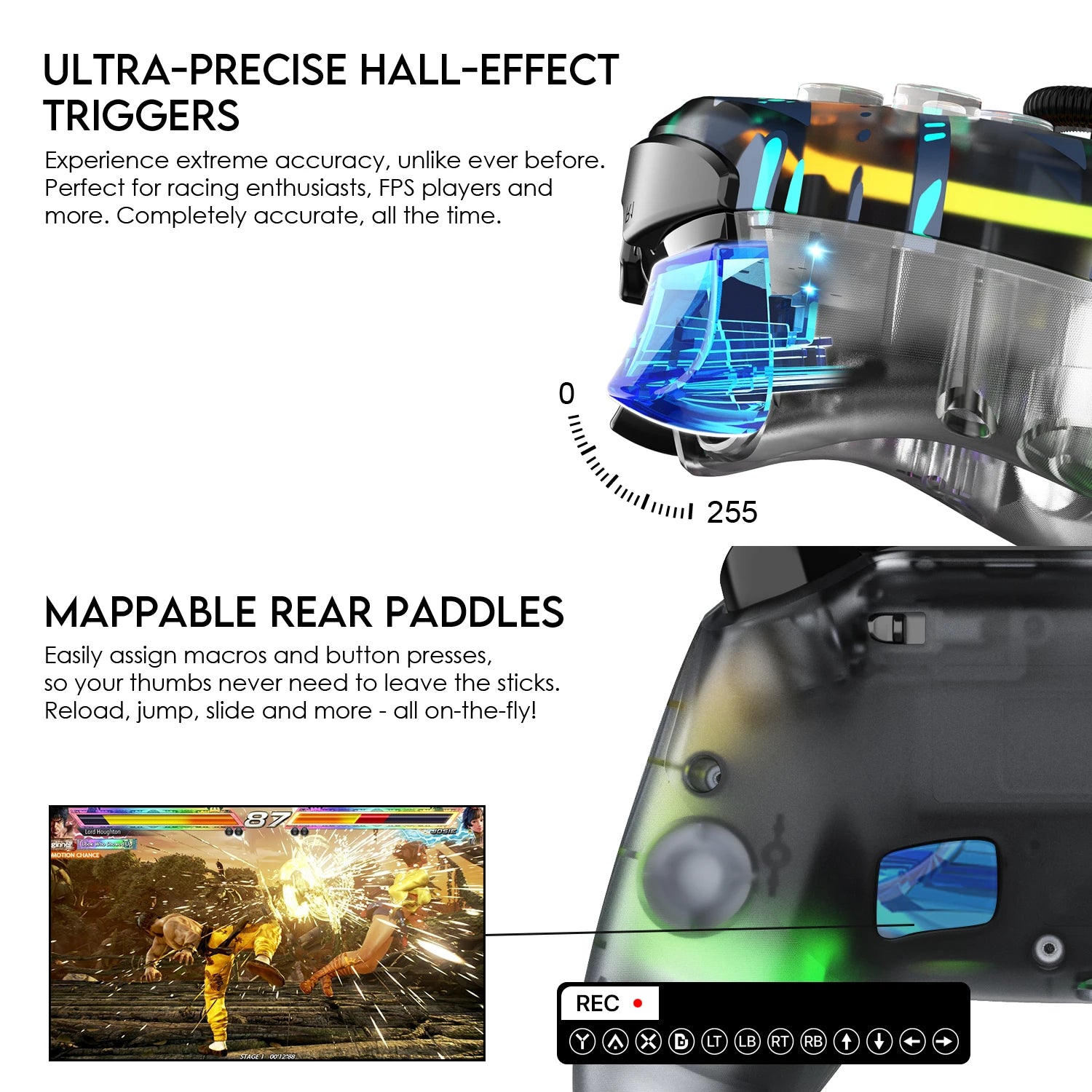 FANTECH NOVA PRO WGP14-V2 Bluetooth Gamepad With Hall Effect Joysticks&Triggers Gaming Controller For PS4 PC Switch Android iOS