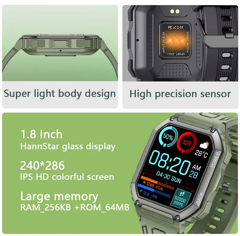 LIGE 2Smart Watch IP67 Waterproof Original Design For Men Bluetooth Call New Smartwatches Health Monitor With 100+ Sports Modes