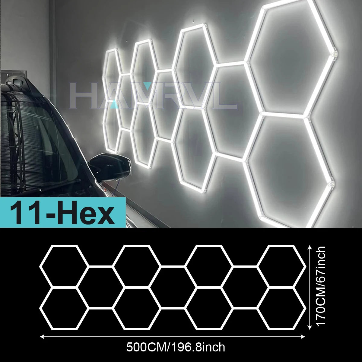 Barbershop Hair Salon Led Ceiling Light Hexagon Garage Light 110V/220V 14 Honeycomb Led Tube Lighting For Car Detailing Workshop