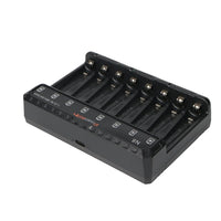 POWERKAN N8 Battery Charger with LED Display for 8 1.2V Ni-MH Ni-Cd AA AAA Rechargeable Batteries USB-C 5V 2A